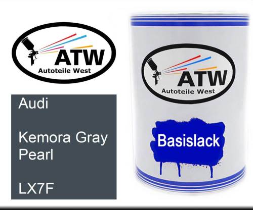 Audi, Kemora Gray Pearl, LX7F: 500ml Lackdose, von ATW Autoteile West.